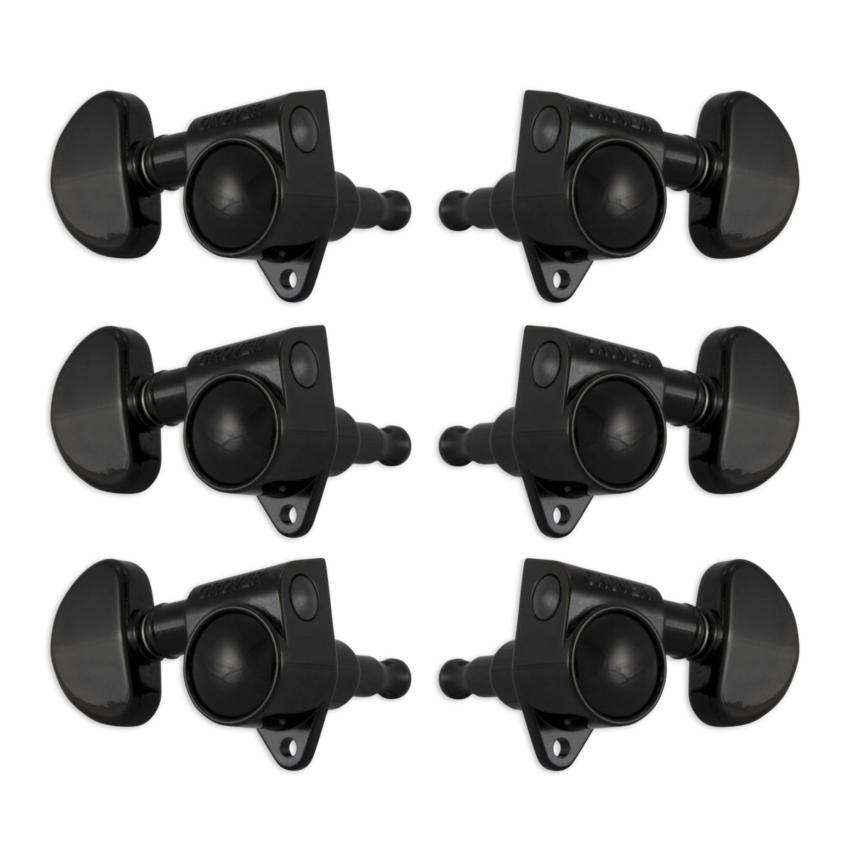 Grover Original Rotomatics Machineheads ~ 3+3 ~ Black Chrome
