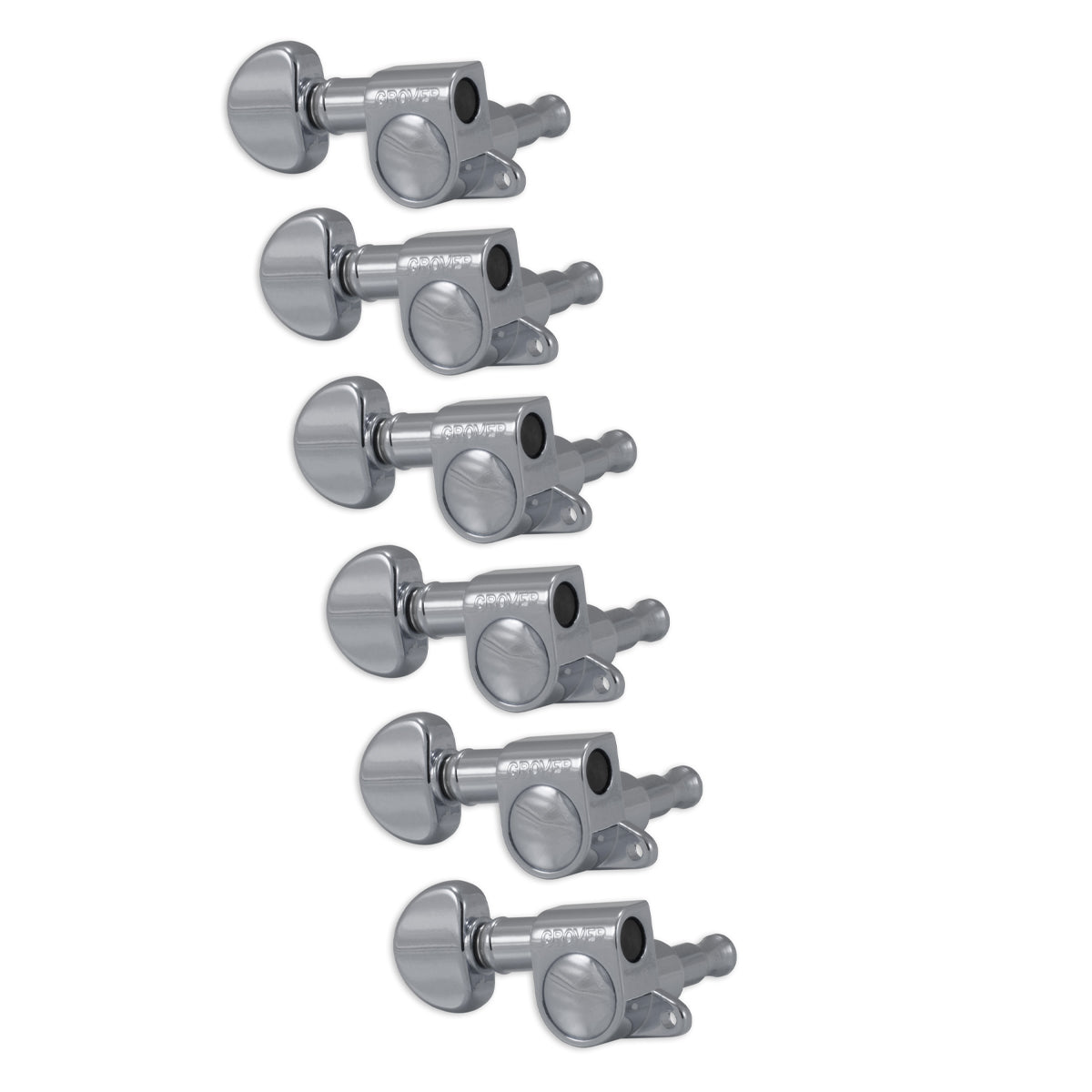 Grover Mini Rotomatics Machineheads ~ 6 in-line ~ Chrome Left Hand