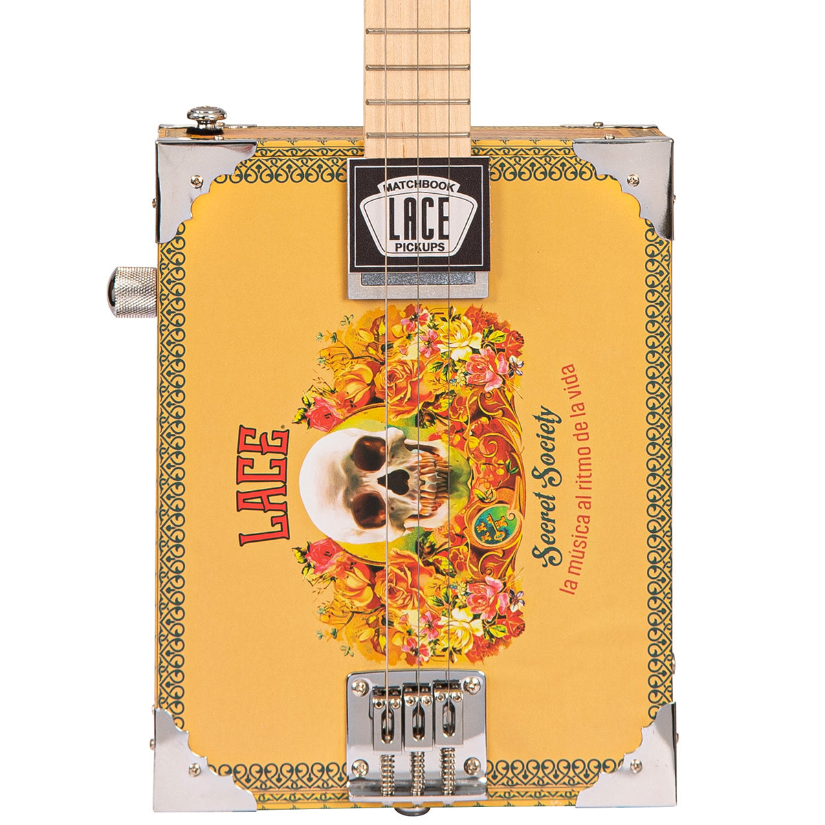 Lace Cigar Box Electric Guitar ~ 3 String ~ Secret Society