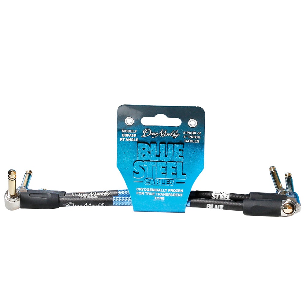 Dean Markley Blue Steel Patch Cable ~ 6" Pack of 3