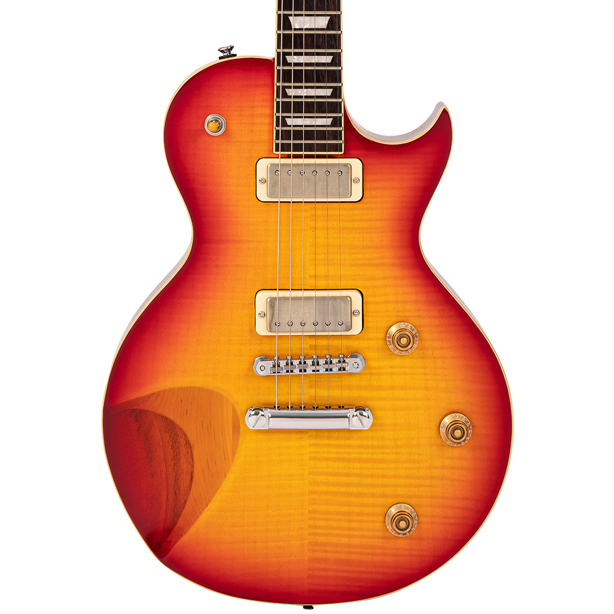 Flamed Cherry Sunburst Fret-King Eclat Custom Electric Guitar