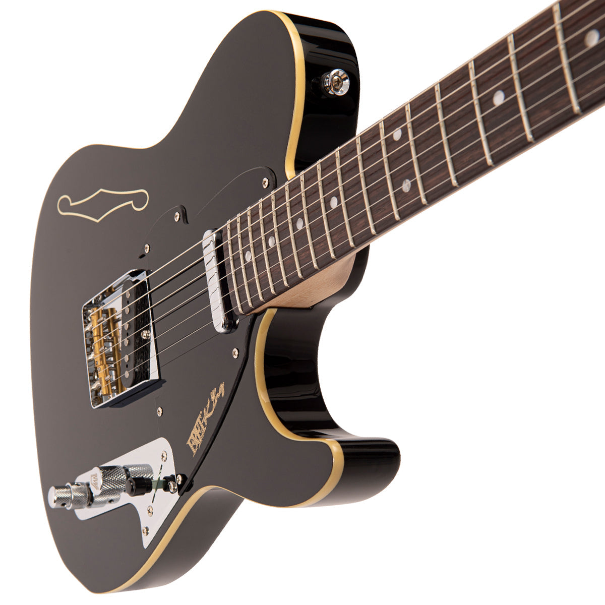 Gloss Black Fret-King Country Squire Stealth Electric Guitar
