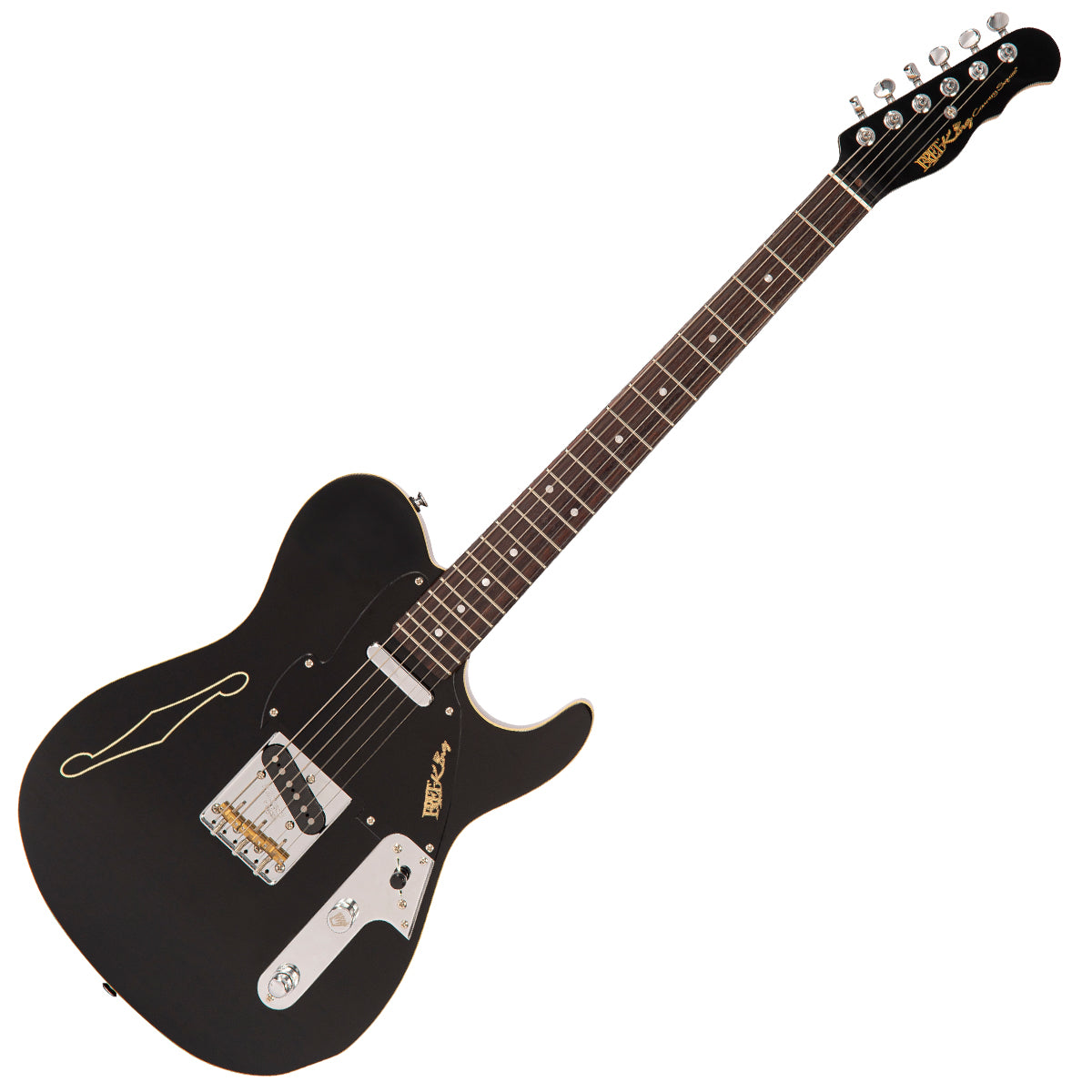 Gloss Black Fret-King Country Squire Stealth Electric Guitar
