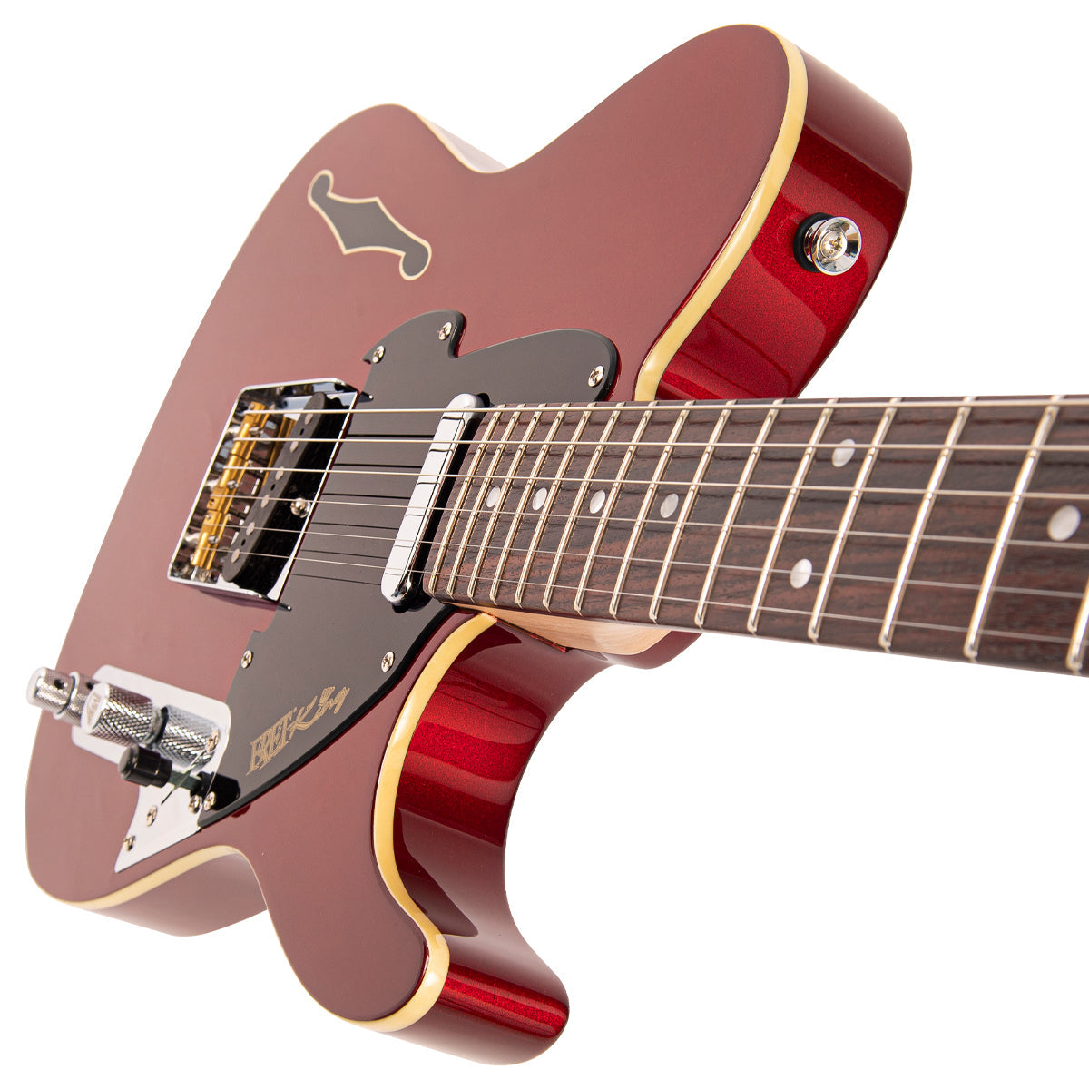 Candy Apple Red Fret-King Country Squire Stealth Electric Guitar