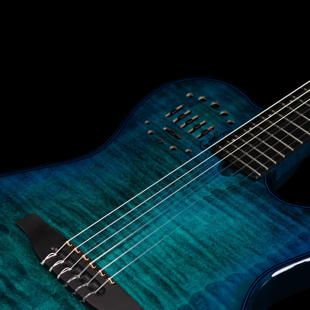 Ocean Burst Godin Mutliac Mundial Deluxe Limited Electric Guitar