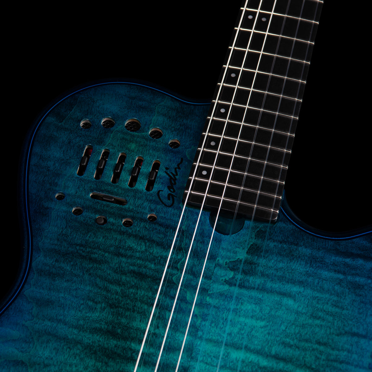 Ocean Burst Godin Mutliac Mundial Deluxe Limited Electric Guitar