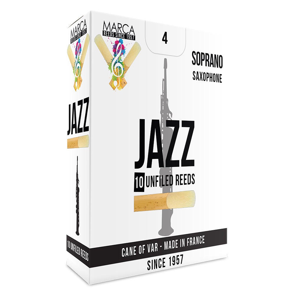Marca Jazz Unfiled Reeds ~ 10 Pack ~ Soprano Sax ~ 4