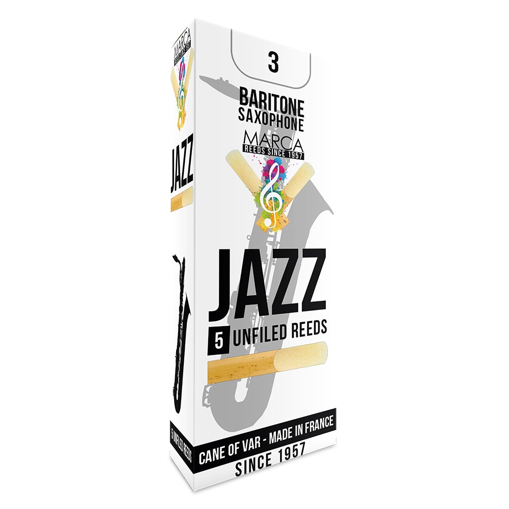 Marca Jazz Unfiled Reeds ~ 5 Pack ~ Baritone Sax ~ 3