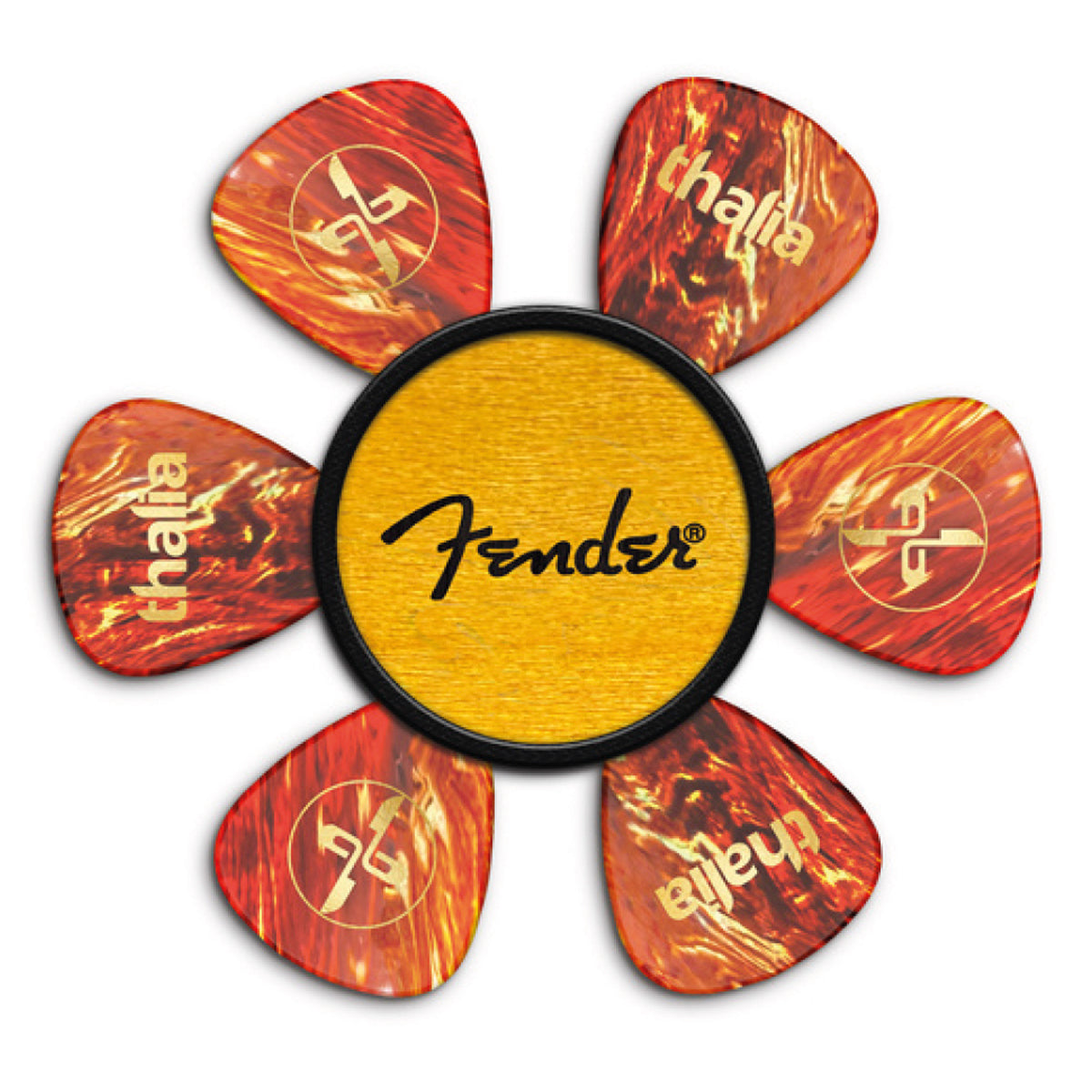 Fender® by Thalia Pick Puck ~ Maple ~ Black Spaghetti Logo