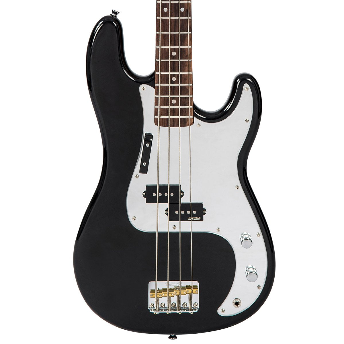 Rocker Black / Mirror Scratchplate Vintage V4 ReIssued Bass Guitar