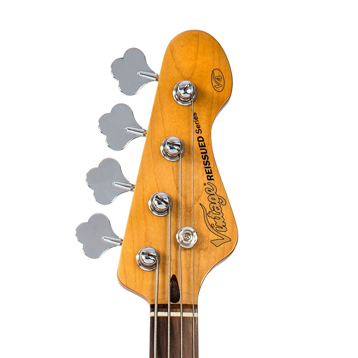 Rocker Black / Mirror Scratchplate Vintage V4 ReIssued Bass Guitar