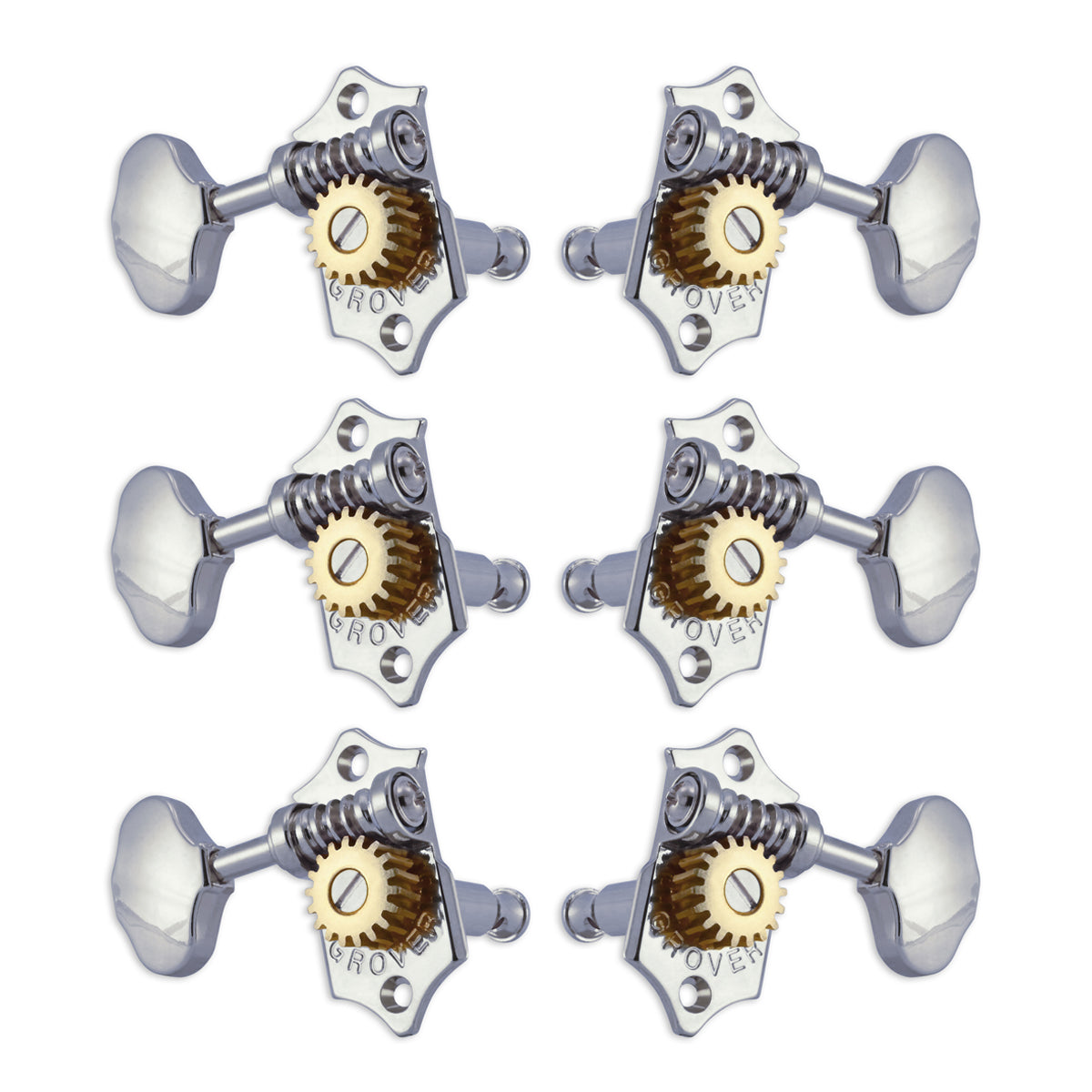 Grover STA-TITE Machineheads ~ 3+3 ~ Vertical ~ Chrome