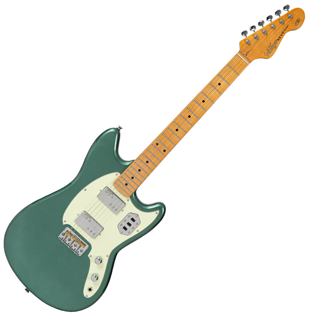 Metallic Sherwood Green Vintage REVO Series 'Colt HH Twin Hardtail' Guitar