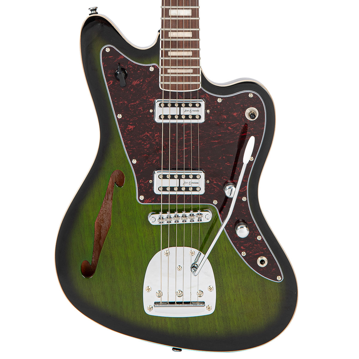 Greenburst Vintage REVO Series 'Surfmaster' Thinline Twin Electric Guitar