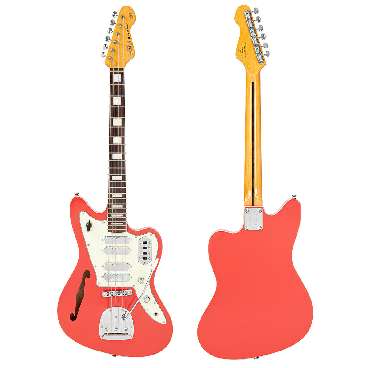 Firenza Red Vintage REVO Series 'Surfmaster Quad' Electric Guitar