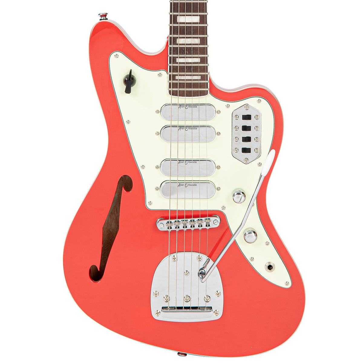 Firenza Red Vintage REVO Series 'Surfmaster Quad' Electric Guitar