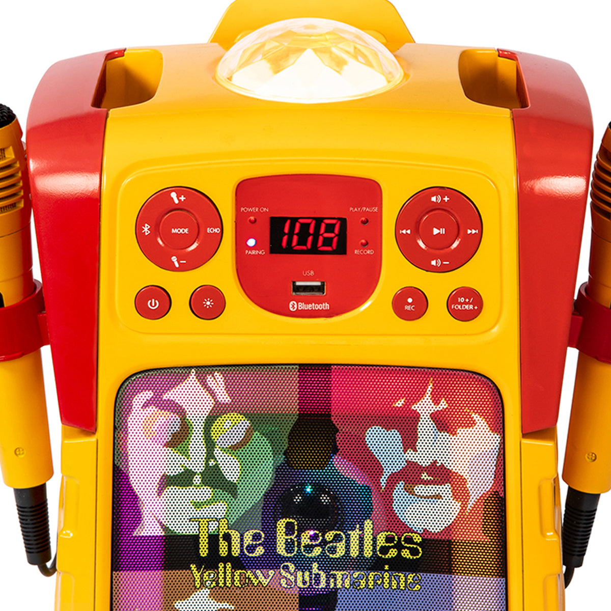The Beatles Yellow Submarine Karaoke Speaker with Lightshow and 2 Microphones