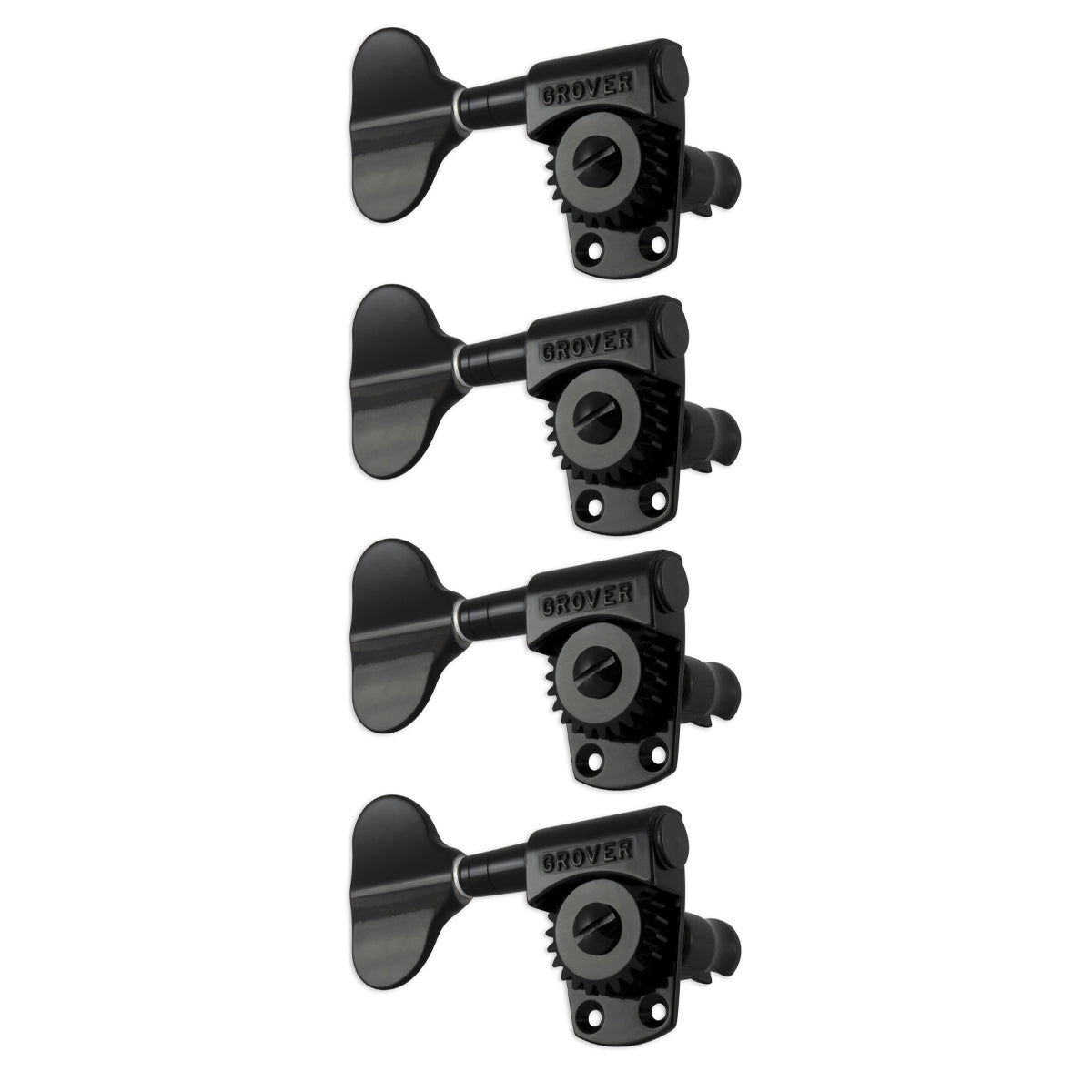 Grover Titan Bass Machineheads 4 in-line – Black Chrome Left Hand