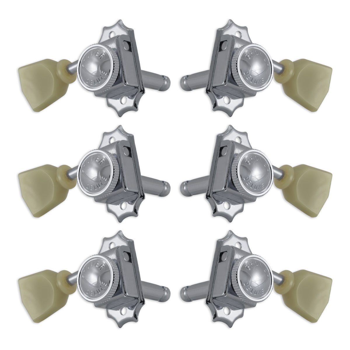 Grover Vintage Locking Keystone Machineheads 3+3 – Chrome