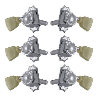Grover Vintage Locking Keystone Machineheads 3+3 – Chrome