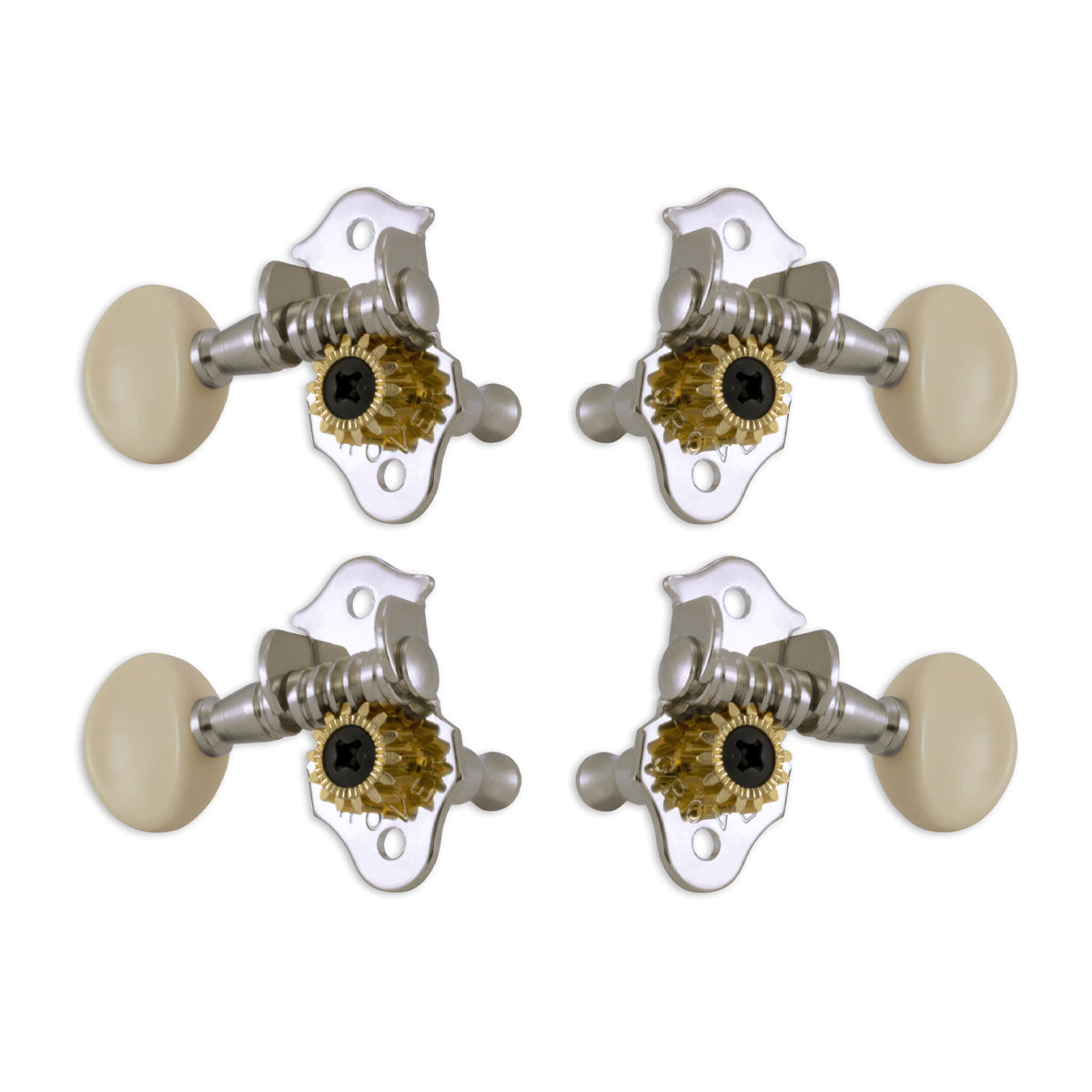 Grover Sta-tite Ukulele Pegs (Set of 4) Chrome – White