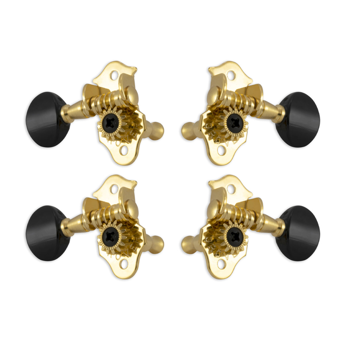 Grover Sta-Tite Ukulele Pegs (Set of 4) Gold – Black