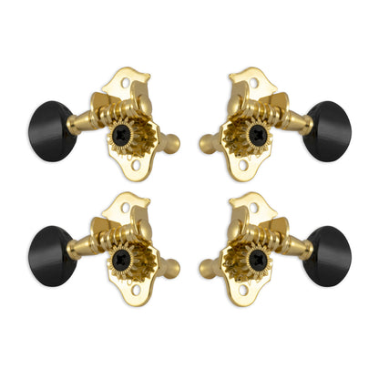 Grover Sta-Tite Ukulele Pegs (Set of 4) Gold – Black
