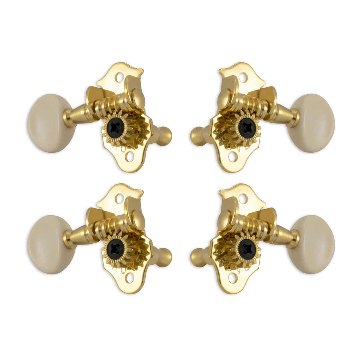 Grover Sta-tite Ukulele Pegs (Set of 4) Gold – White