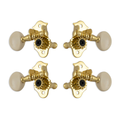 Grover Sta-tite Ukulele Pegs (Set of 4) Gold – White