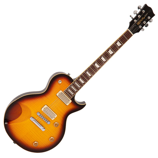 Flamed Tobacco Sunburst Fret-King Eclat Custom Electric Guitar