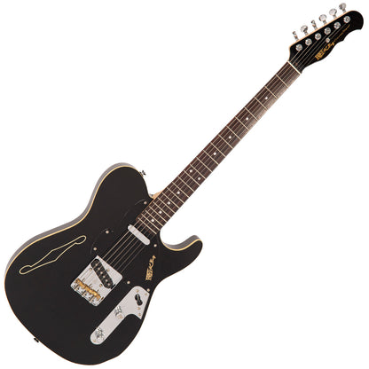 Gloss Black Fret-King Country Squire Stealth Electric Guitar