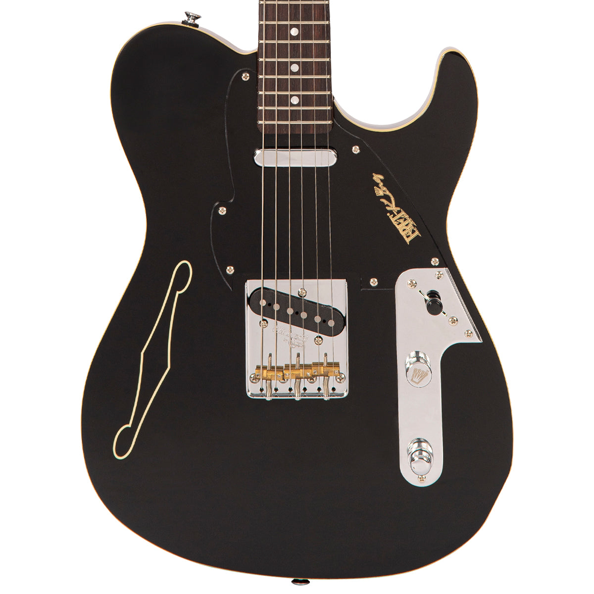 Gloss Black Fret-King Country Squire Stealth Electric Guitar