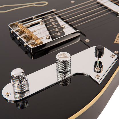 Gloss Black Fret-King Country Squire Stealth Electric Guitar