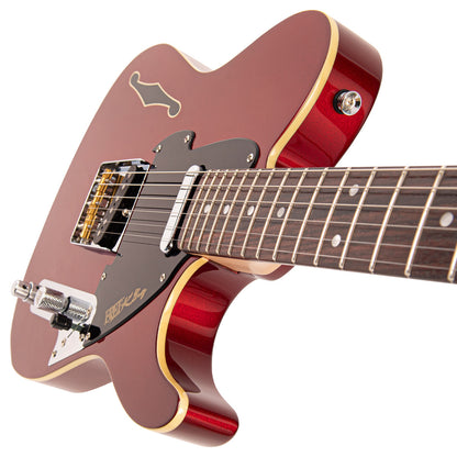 Candy Apple Red Fret-King Country Squire Stealth Electric Guitar