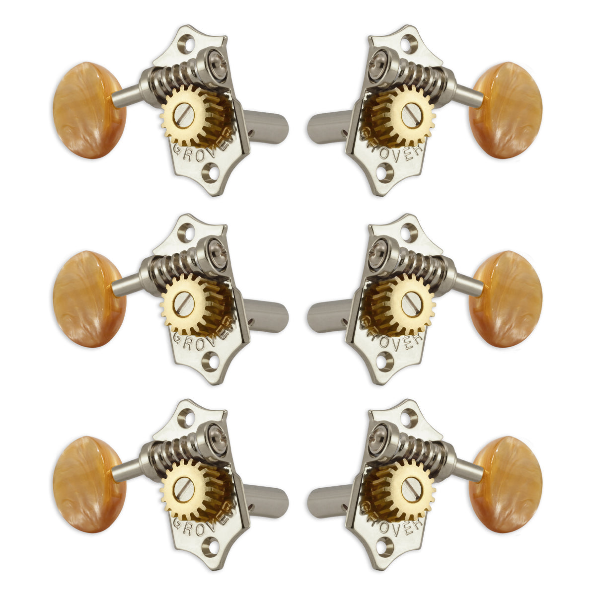 Grover Sta-Tite Machineheads 3+3 Vertical Nickel – Rosewood Buttons
