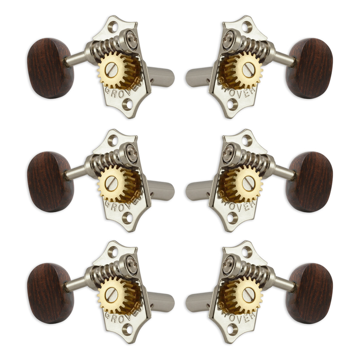 Grover Sta-Tite Vertical Machineheads 3+3 Nickel – Rosewwood Buttons