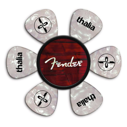 Fender® by Thalia Pick Puck ~ Red Angel Wing ~ Spaghetti Logo