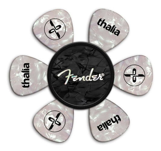 Fender® by Thalia Pick Puck ~ Black ~ Spaghetti Logo