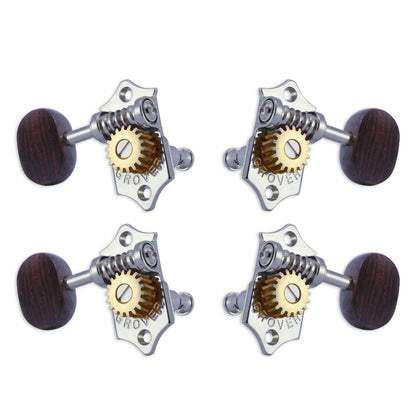 Grover U99 Series Sta-Tite Ukulele Pegs (Set of 4) ~ Chrome ~ Rosewood Buttons
