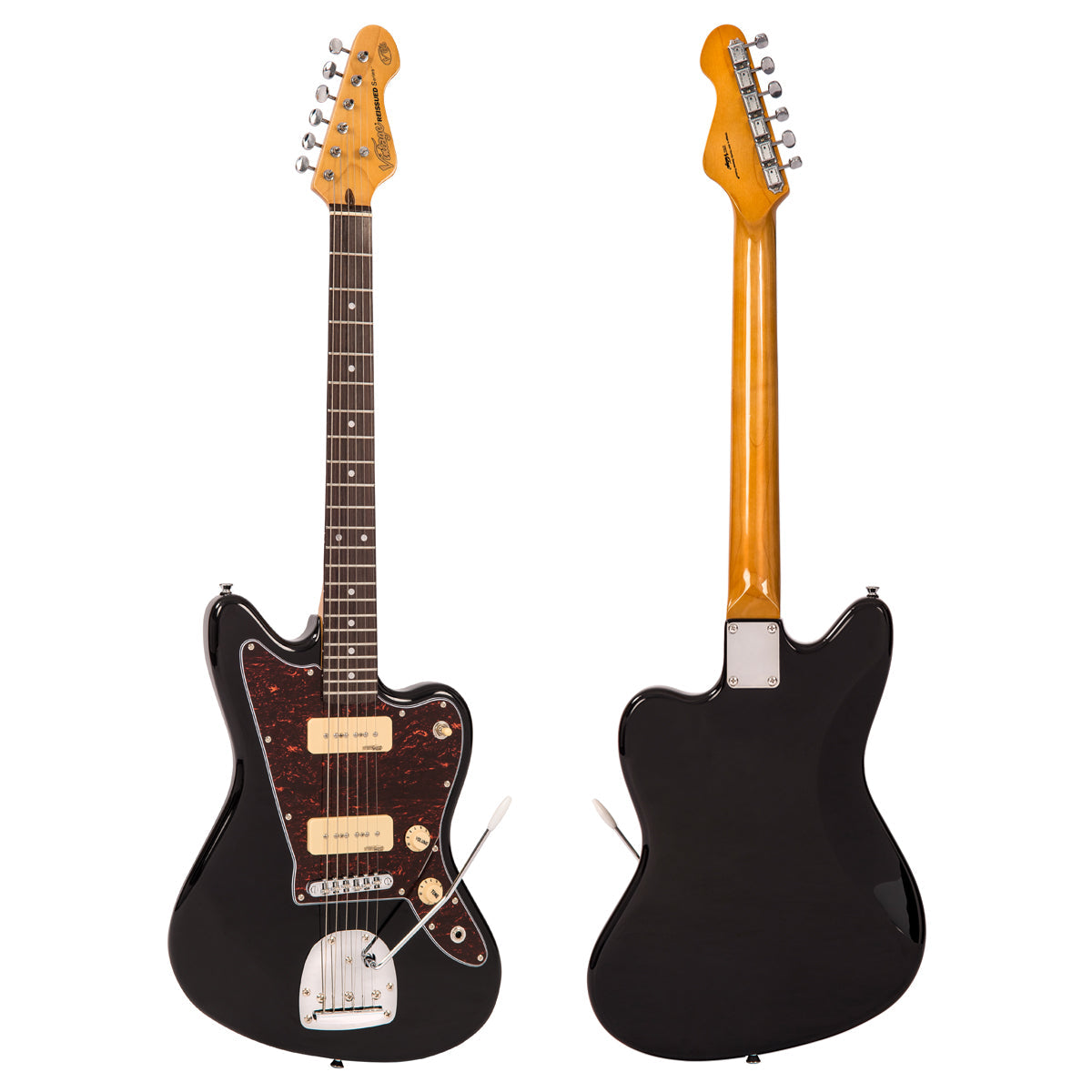 Boulevard Black Vintage V65 ReIssued Vibrato Electric Guitar