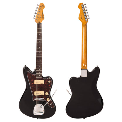 Boulevard Black Vintage V65 ReIssued Vibrato Electric Guitar
