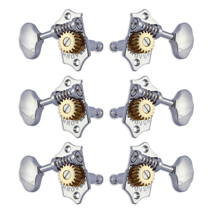 Grover STA-TITE Machineheads ~ 3+3 ~ Horizontal ~ Chrome