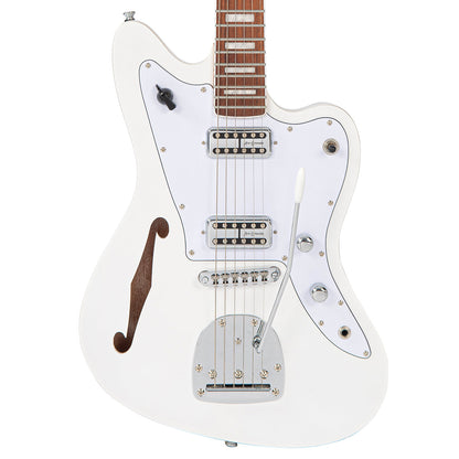 Arctic White Vintage REVO Series 'Surfmaster Thinline' Twin Electric Guitar 