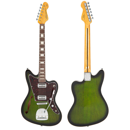 Greenburst Vintage REVO Series 'Surfmaster' Thinline Twin Electric Guitar