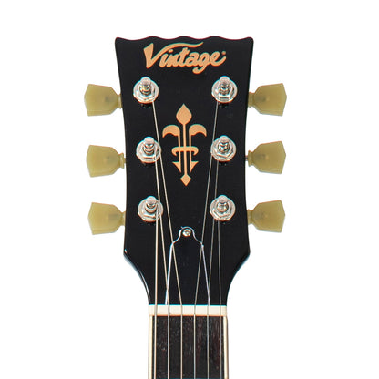 Boulevard Black Vintage VSA500B ReIssued Semi Acoustic Guitar with Bigsby